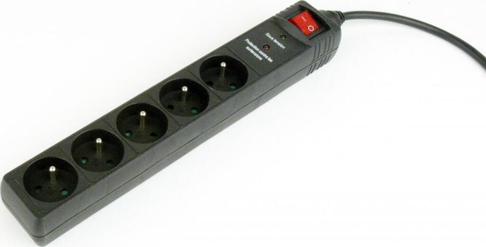 GEMBIRD, Přepěťová ochrana 5 zásuvek, 1,5m, černá (SPF5-C-5)