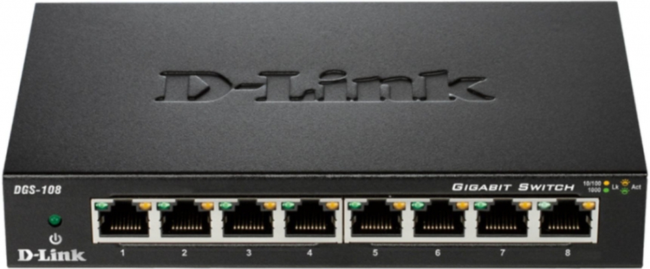 D-Link DGS-108 8-port Gigabit Metal Housing Desktop Switch (DGS-108/E)