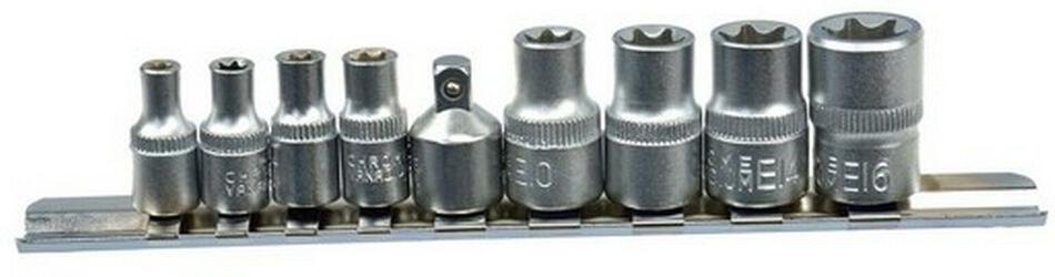 Sada hlavic torx, 9ks, 1/4" a 3/8" GEKO