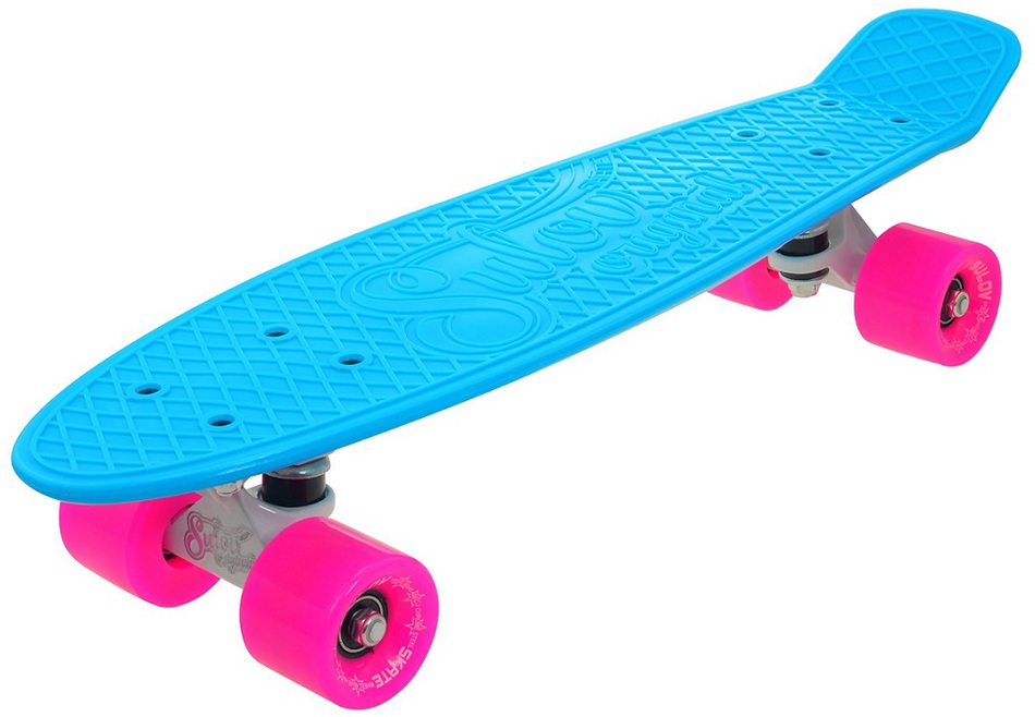 Penny board 22" SULOV® NEON SPEEDWAY sv.modrý-růžový