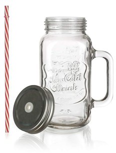 Hrnek skleněný embosovaný MADEIRA 700 ml, s víčkem