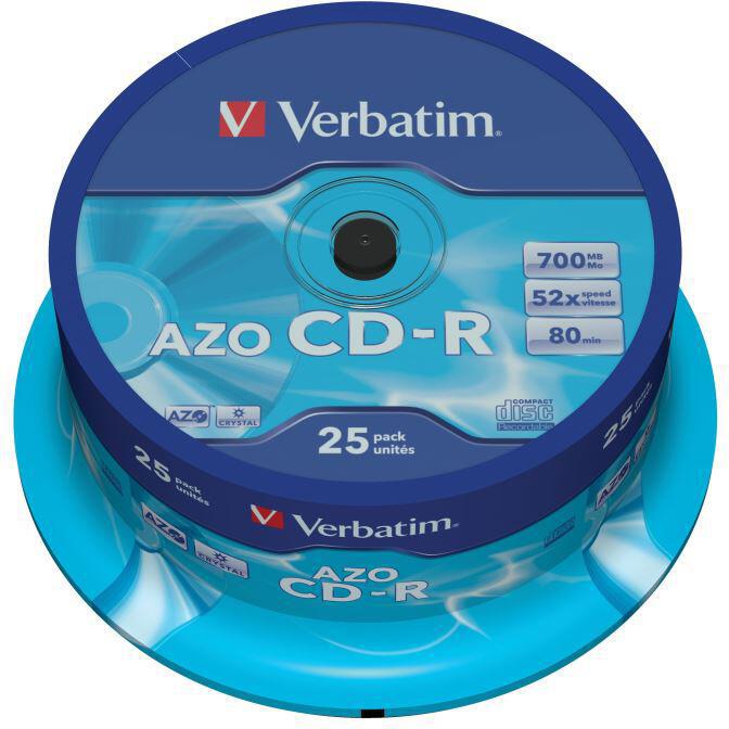 Disk Verbatim CD-R 700MB/80min. 48x, Crystal, 25cake