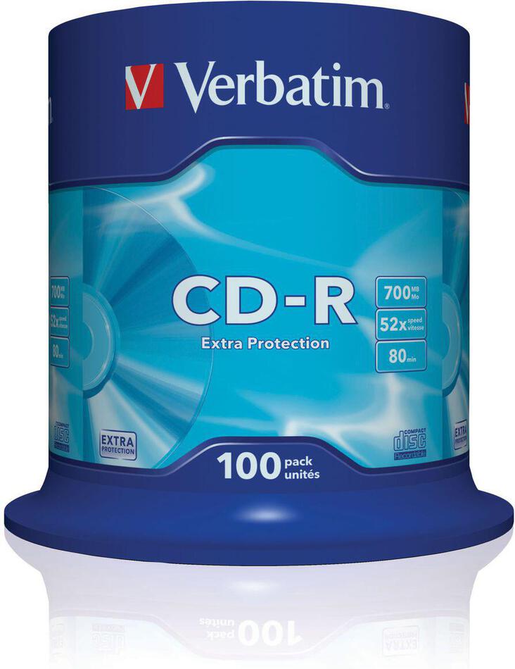 Disk Verbatim CD-R 700MB/80min, 52x, Extra Protection, 100-cake