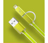 Datový kabel AURORA ,Micro USB / lightning, zelený (AA-1146)