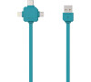PowerCube USBcable USB-C CABLE, Blue, multi-vidlice (MicroUSB, Apple Lithning, USB-C), kabel 1,5m (426509)