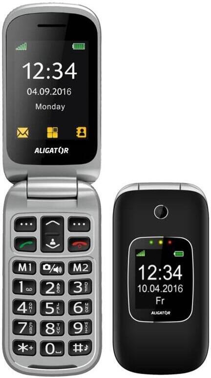 Mobilní telefon ALIGATOR V650 Senior, černo-stříbrný