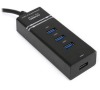 HUB USB OMEGA OUH34B, 4x USB 3.0, černá