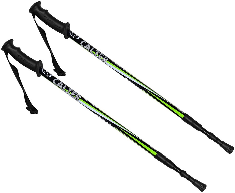 Trekingové hole CALTER® KOHALA, 3-dílné, pár, černo-zelené