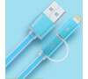 Datový kabel AURORA ,Micro USB / lightning, modrý (AA-1145)