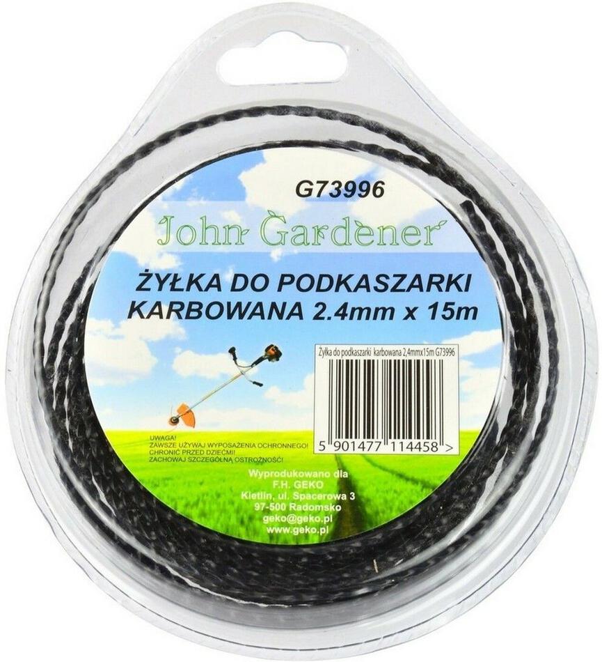 Struna do sekačky, 2,4mm, 15m, zvlněný profil, nylon GEKO