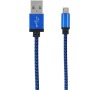 Datový kabel Forever micro USB 1m 1A textilní modro černý