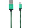 Datový kabel Forever micro USB 1m 1A textilní zeleno černý