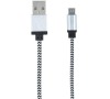 Datový kabel Forever micro USB 1m 1A textilní bílo černý