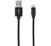 Datový kabel Forever Lightning 1m 1A textilní černý