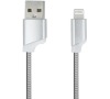 Datový kabel Forever Lightning 1m 2A kovový stříbrný