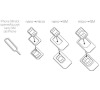 SIM adaptér set Forever microSIM 3ff-2ff nano 4ff-2ff nano 4ff-3ff s aplikátorem