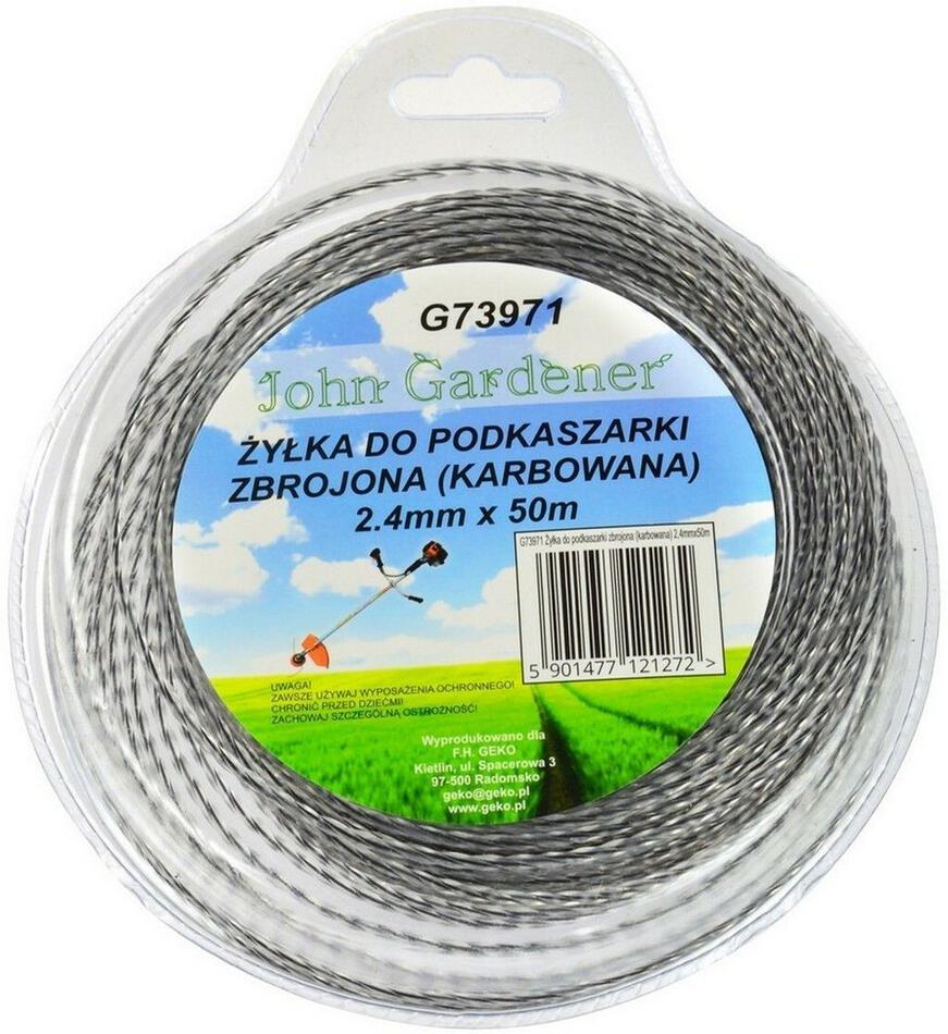 Struna do sekačky zesílená, 2,4mm, 50m, zvlněný profil, nylon GEKO