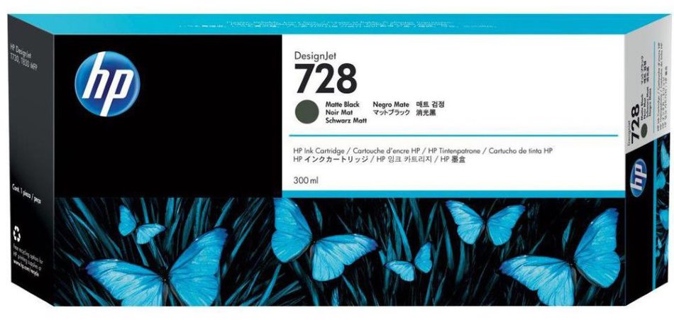 HP 728 300-ml matně černá DesignJet Ink Cartridge (F9J68A)