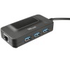 USB Hub Trust USB 3.0 / 3x USB 3.0 + LAN - černý