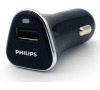 Adaptér do auta Philips DLP2359, 1x USB, 2,1A - černá