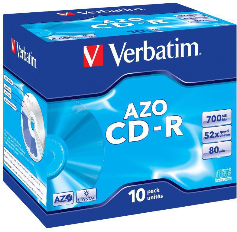 Disk Verbatim CD-R 700MB/80min, 52x, Crystal, jewel box, 10ks