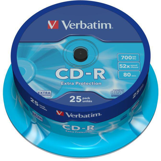 Disk Verbatim CD-R DL 700MB/80min, 52x, Extra Protection, 25cake