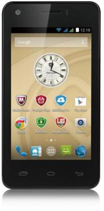 PRESTIGIO MultiPhone 3405 DUO, 4" IPS, Dual SIM, Android 4.4, Quad Core 1,2GHz, 4GB ROM,512MB RAM,MicroSD slot,LTE,černý
