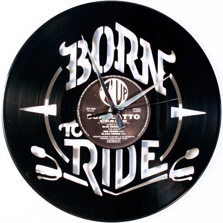 Designové nástěnné hodiny Discoclock 099 Born to ride 30cm