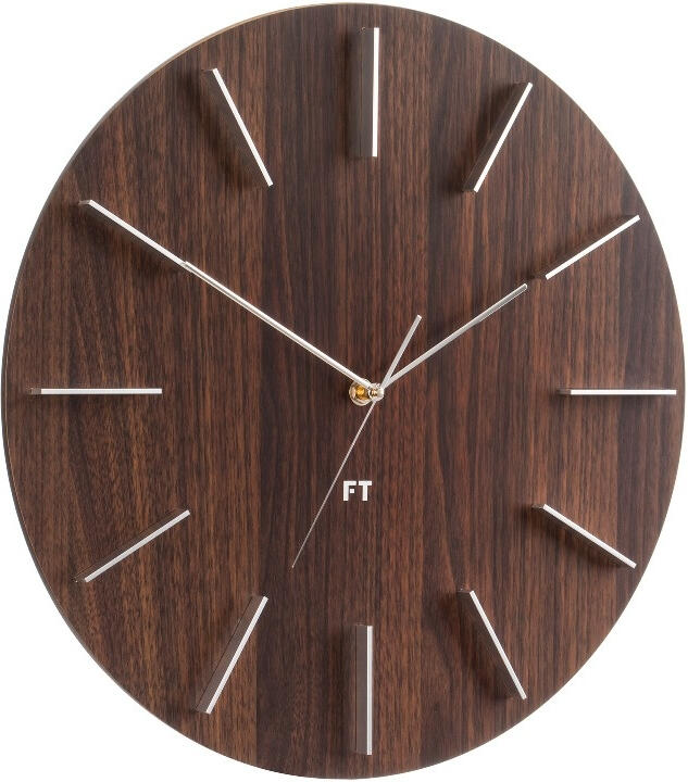 Designové nástěnné hodiny Future Time FT2010WE Round dark natural brown 40cm