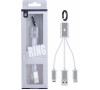 Nabíjecí kabel PLUS 2v1 Micro USB + iPhone Lightning, přívěšek na klíče (2100011)
