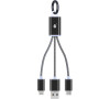Nabíjecí kabel PLUS 2v1 Micro USB + iPhone Lightning, přívěšek na klíče, (8047), černý (2100012)