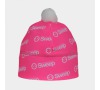 Čepice Sweep Sport s bambulí pink fluo/white
