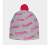 Čepice Sport s bambulí white/pink fluo