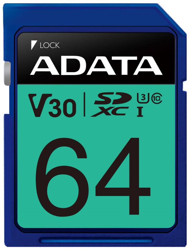 ADATA Premier Pro 64GB SDXC/ UHS-I U3 V30S CL10 (ASDX64GUI3V30S-R)