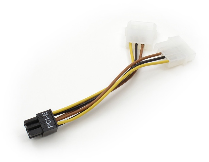 AKASA redukce napájení 2x4pin Molex na 1x6pin PCIe / AK-CB4-6 / 10 cm