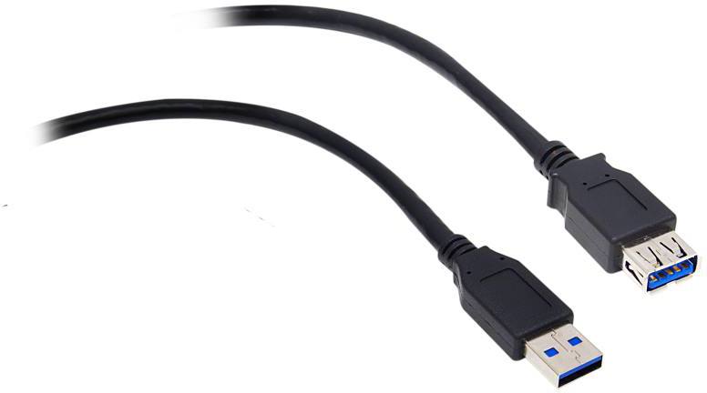 AKASA prodlužovací kabel USB3.0 Typ-A(M) na USB3.0 Typ-A(F) / AK-CBUB02-15BK / černý / 1,5m