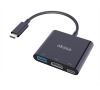 AKASA adaptér USB Typ-C na HDMI, USB 3.0 typ-A a USB typ-C / AK-CBCA01-15BK / 15cm