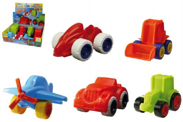 Mini Roller dopravní prostředky plast 12 ks v boxu 12m+