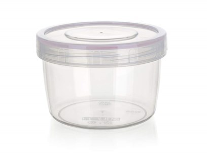 Dóza plastová hermetická kulatá LARA 250 ml, průměr 9 cm, růžová