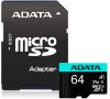 ADATA Premier Pro 64GB microSDXC / UHS-I I3 V30S CLASS10 / + adaptér (AUSDX64GUI3V30S-RA1)