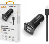 Nabíječka Aligator AN 2,4A,2xUSB,MicroUSB,černá CHA0002
