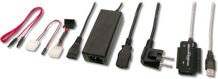 PremiumCord Konvertor USB 2.0 - IDE + SATA adapter s kabelem a přídavným zdrojem (ku2ides)