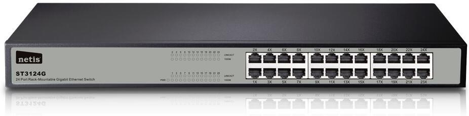 STONET by NETIS ST3124GS GBit switch / 24x 10/100/1000Mbps / 24port rack kovový