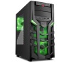 Sharkoon skříň DG7000 / Middle Tower / 2x USB3.0 / 2x USB2.0 / průhledná bočnice / zelené LED / černá