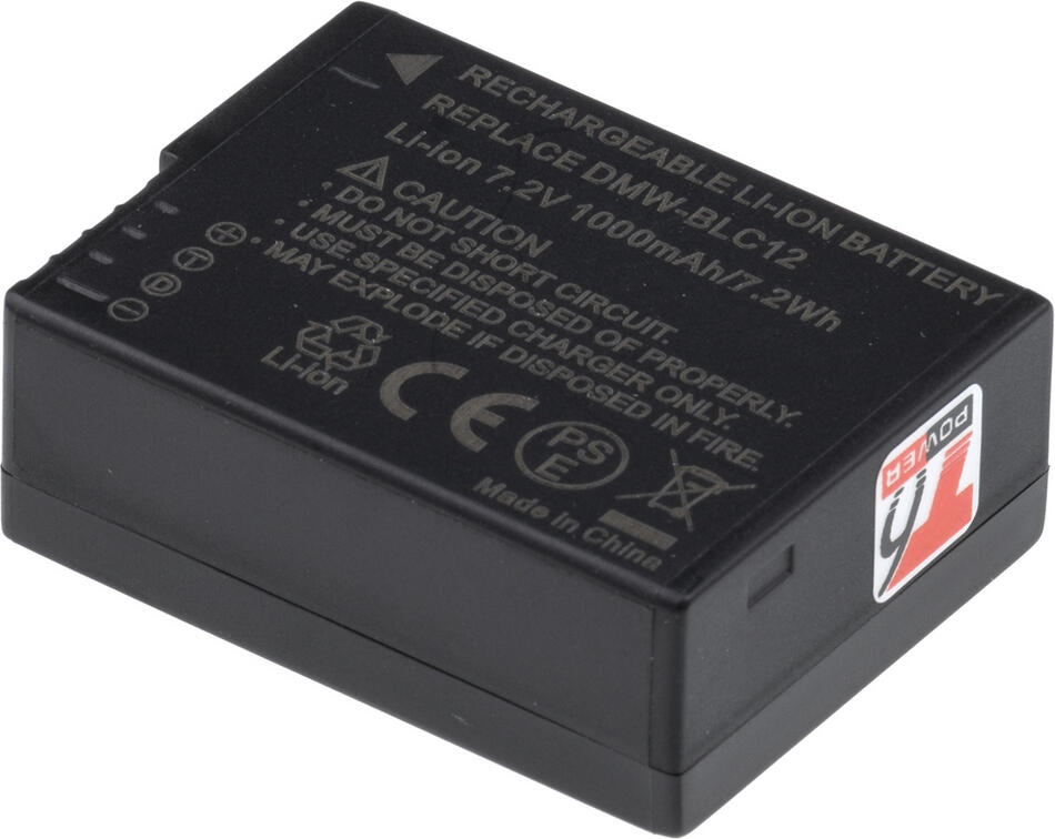 Baterie T6 POWER pro Panasonic DMW-BLC12E, BP-DC12, 1050mAh, 7,5Wh, USB-C (DCPA0022)