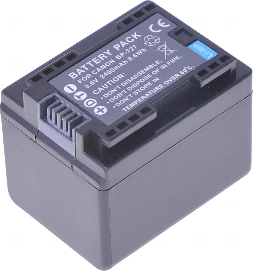 Baterie T6 POWER Canon BP-727, 2400mAh, 8,6Wh, černá (VCCA0037)