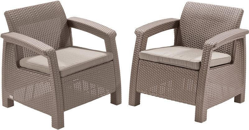 Zahradní nábytek Keter Corfu duo set dvou křesel cappuccino
