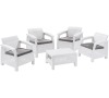 CORFU QUATRO set  - bílá + šedé podušky Allibert