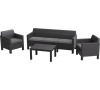 ORLANDO 3 SOFA - grafit+šedé podušky Allibert