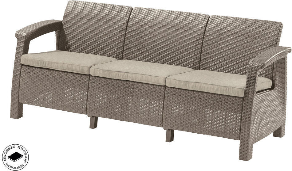Zahradní nábytek Keter Corfu love seat max třísedačková pohovka cappuccino